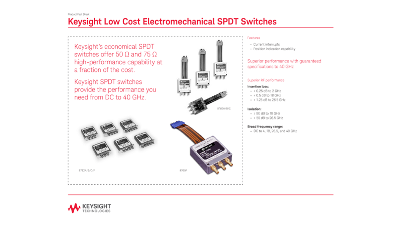 Low Cost Electromechanical SPDT Switches